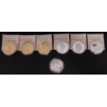 SELECTION OF SEVEN PROOF COINS comprising The Most Famous coin-replicas - Carl XV 1 SP and Emperor