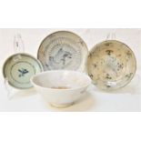 TEK SING PORCELAIN comprising a bowl and three varying size shallow bowls, with Nagel Auctions Tek