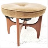 1960s G PLAN ASTRO DRESSING STOOL with a circular padded seat on a teak shaped base