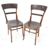 PAIR OF BENTWOOD CHAIRS with shaped backs above shaped solid seats, standing on shaped supports,