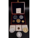FAMOUS U.S. COIN REPLICAS - THREE PIECE 1933 GOLD DOUBLE EAGLE PROOF COIN SET together with The