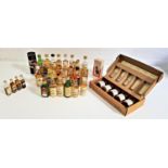 SELECTION OF WHISKY MINIATURES comprising a boxed Drinks by the Dram Regions of Scotland tasting set