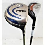 GOLFING INTREST a Ping G5 Titanium driver, 118.5cm long, together with a Wilson X31 Hybrid 4 driver,