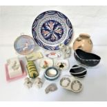 SELECTION OF DECORATIVE CERAMICS including a a Plichta cat (filled with salt, tea, sand or similar),
