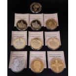 GREAT BRITISH COIN REPLICAS PROOF COINS comprising Six 1839 Una and the lion gold plated coins,