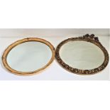 PEERART CIRCULAR WALL MIRROR with a bevelled plate, 51cm diameter, together with a giltwood circular