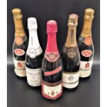 FIVE BOTTLES OF CAVA AND SPARKLING WINE of various ages, comprising two bottles of C.A.I.R Rhodes