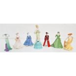 SEVEN COALPORT FIGURINES comprising Eleanor, 13cm high, Meryl, 13cm high, Ann, 12.5cm high,