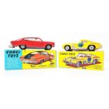 VINTAGE CORGI 337 CUSTOMIZED CHEVROLET CORVETTE STINGRAY in yellow with a red interior, boxed,