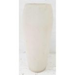 LARGE STONE EFFECT GARDEN URN of cylindrical form, 103.5cm high