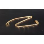 EIGHTEEN CARAT GOLD BOX LINK NECK CHAIN 45cm long and approximately 5.3 grams