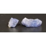 TWO CERTIFIED LOOSE ROUGH UNCUT NATURAL TANZANITES weiging 4.70 and 2.54cts respectively, both