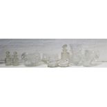 LARGE SELECTION OF CRYSTAL AND OTHER GLASSWARE including a large thistle shaped vase, two water