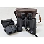 CASED PAIR OF TELEMAX 5 FIELD GLASSES with 12x50 magnification, together with a pair of Sunmor field