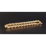 NINE CARAT GOLD ROPE TWIST BRACELET 18cm long and approximately 4.6 grams