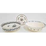 MIXED LOT OF CERAMICS including an Edwardian circular transfer decorated wash bowl, Minton