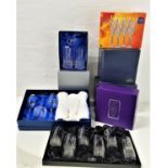 SELECTION OF BOXED DRINKING GLASSES including Edinburgh Crystal four long stem wines and four whisky