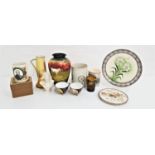 SELECTION OF DECORATIVE CERAMICS including a tapering Royal Doulton vase decorated with Juliet,