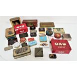 SELECTION OF VINTAGE METAL TINS including Three Nuns, Oxo, Band Aid, St. Bruno, Senior Service,