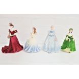 FOUR COALPORT FIGURINES comprising Ladies Of Fashion Jenny, 22.5cm high, Jean, 19.5cm high and
