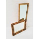 OBLONG DRESSING MIRROR in a gilt frame, 97.5cm high; together with a beveled wall mirror in ornate