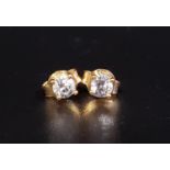 PAIR OF DIAMOND STUD EARRINGS the round brilliant cut diamonds totaling approximately 0.36cts, in