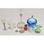 SELECTION OF GLASSWARE including an 18th century toasting glass, an 18th century wine with an air