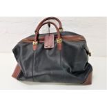 BALLY TWO TONE LEATHER HOLDALL with monogram detail to handles, approximately 51cm wide