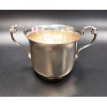 VICTORIAN SILVER PORRINGER with ornate handles, marked Walter Walker & Brownfield Tolhurst, London