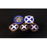 FIVE SILVER AND ENAMEL SCOTTISH NURSE'S BADGES comprising one for the Glasgow Royal Hospital for