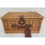 PRESTIGE WICKER HAMPER with a lift up lid and carry handle, 46cm wide