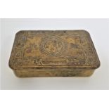WWI QUEEN MARY BRASS CHRISTMAS TIN dated 1914