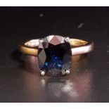 SAPPHIRE SINGLE STONE RING the oval cut sapphire totaling approximately 3cts, on eighteen carat gold