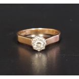 DIAMOND SOLITAIRE RING the illusion set diamond approximately 0.1cts, on nine carat gold shank, ring