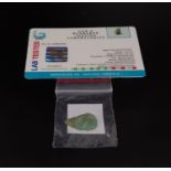 CERTIFIED LOOSE NATURAL EMERALD the carved emerald in the form of a leaf weighing 5.77cts, with