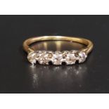 DIAMOND FIVE STONE RING the diamonds totaling approximately 0.35cts, on eighteen carat gold shank