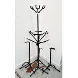 SELECTION OF GUITAR STANDS including three metal single stands and a height adjustable two tier