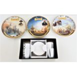MAXWELL & WILLIAMS COFFEE SET comprising four cups and saucers with monochrome decoration, boxed,