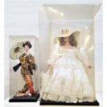 LARGE COLLECTOR'S DOLL Elizabeth by Alberon wearing a wedding dress and hat, boxed, 53.5cm high, and