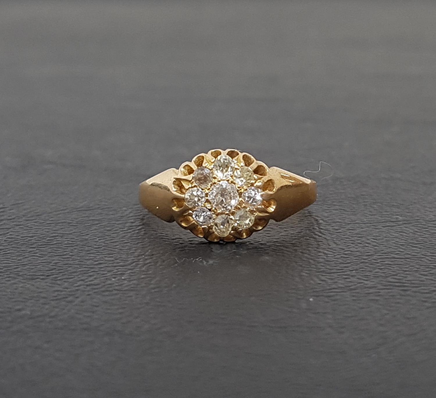 DIAMOND CLUSTER RING the diamonds totaling approximately 0.42cts, on eighteen carat gold shank, ring - Image 2 of 2