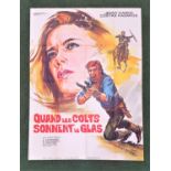 FIVE FRENCH GRANDE WESTERN FILM POSTERS comprising 'Quand le Colts Sonnent le Glas', 1968, 45.5" x