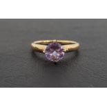 AMETHYST SINGLE STONE RING the round cut amethyst approximately 1.4cts, on nine carat gold shank,