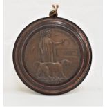 WWI MEMORIAL DEATH PLAQUE in bronze and an oak frame, named to James Alexander Scotland