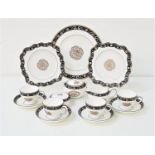 LARGE WEDGWOOD RUNNYMEDE DINNER SERVIVE comprising cups and saucers, dinner plates, soup bowls,