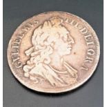 WILLIAM III 169* CROWN the obverse with first laureate and draped bust of King William III right,