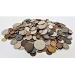 SELECTION OF BRITISH AND WORLD COINS including coins from USA, New Zealand, Germany, France,