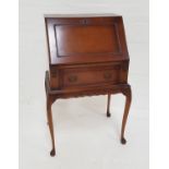 SMALL LADIES BUREAU with a panelled fall flap with an inset leather and a fitted interior above a