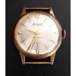 1960s ACCURIST NINE CARAT GOLD CASED GENTLEMEN'S WRISTWATCH the champagne dial with Arabic 12 and