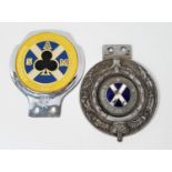 ROYAL SCOTTISH AUTOMOBILE CLUB CAR BADGE with central enamel Saltire and numbered AA2160, together