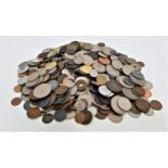 SELECTION OF BRITISH AND WORLD COINS including coins from Denmark, Germany, Hong Kong, France,